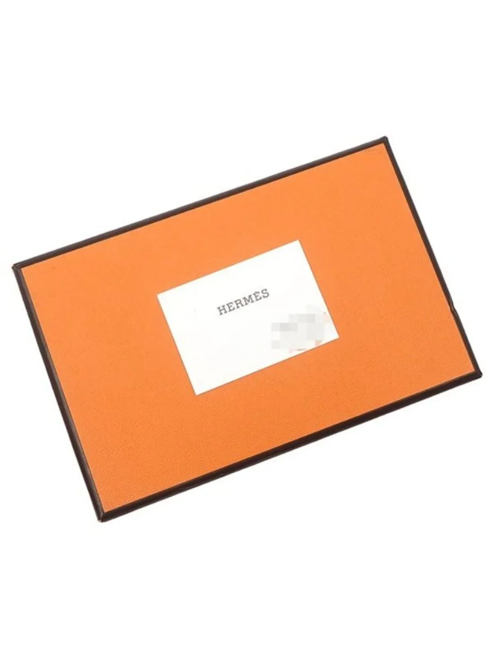 Hermes Card Case Calvi Duo Chevre Black Silver Coin Purse Fragment